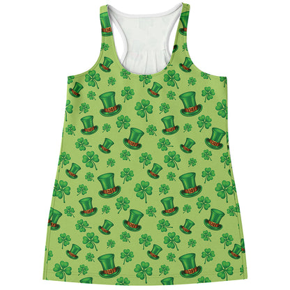 Clover And Hat St. Patrick's Day Print Women's Racerback Tank Top