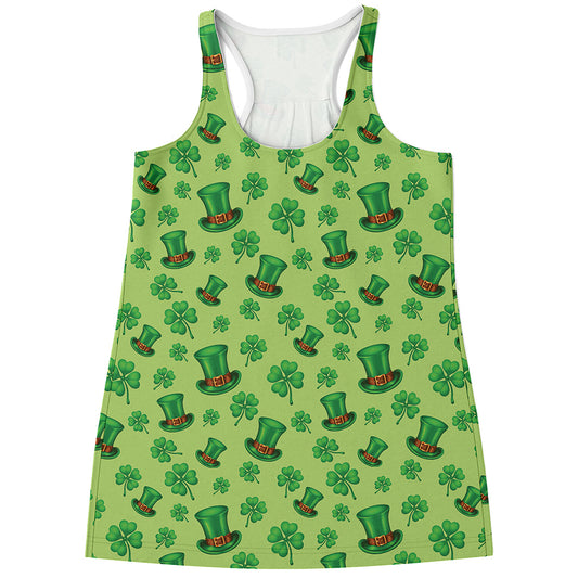 Clover And Hat St. Patrick's Day Print Women's Racerback Tank Top
