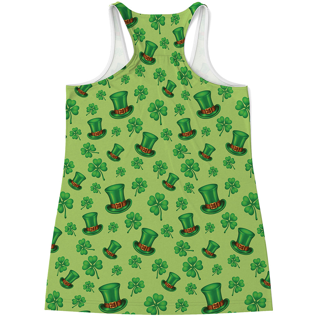 Clover And Hat St. Patrick's Day Print Women's Racerback Tank Top