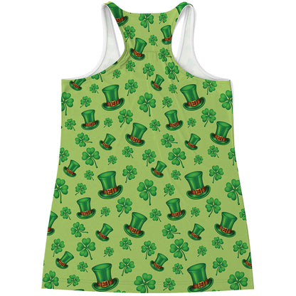 Clover And Hat St. Patrick's Day Print Women's Racerback Tank Top