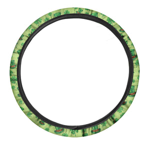Clover And Hat St. Patrick's Day Print Car Steering Wheel Cover