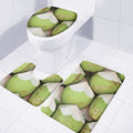 Coconut 3D Print 3 Piece Bath Mat Set