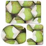 Coconut 3D Print 3 Piece Bath Mat Set