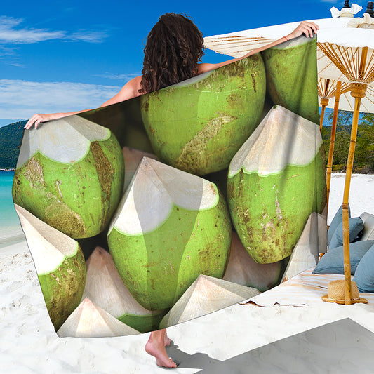 Coconut 3D Print Beach Sarong Wrap