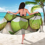 Coconut 3D Print Beach Sarong Wrap