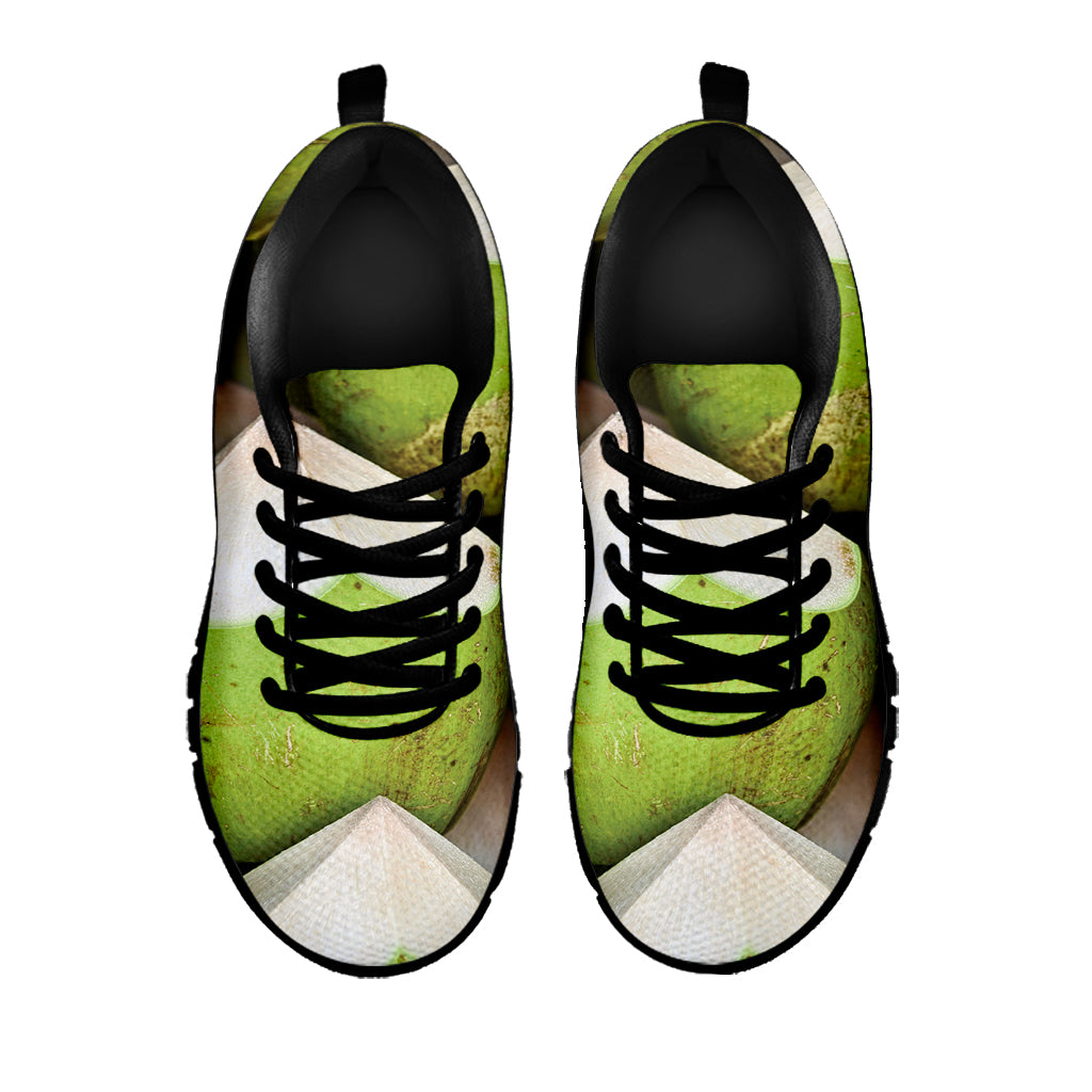 Coconut 3D Print Black Sneakers