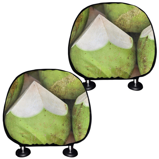 Coconut 3D Print Car Headrest Covers