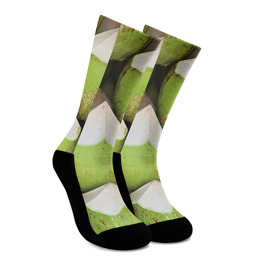 Coconut 3D Print Crew Socks