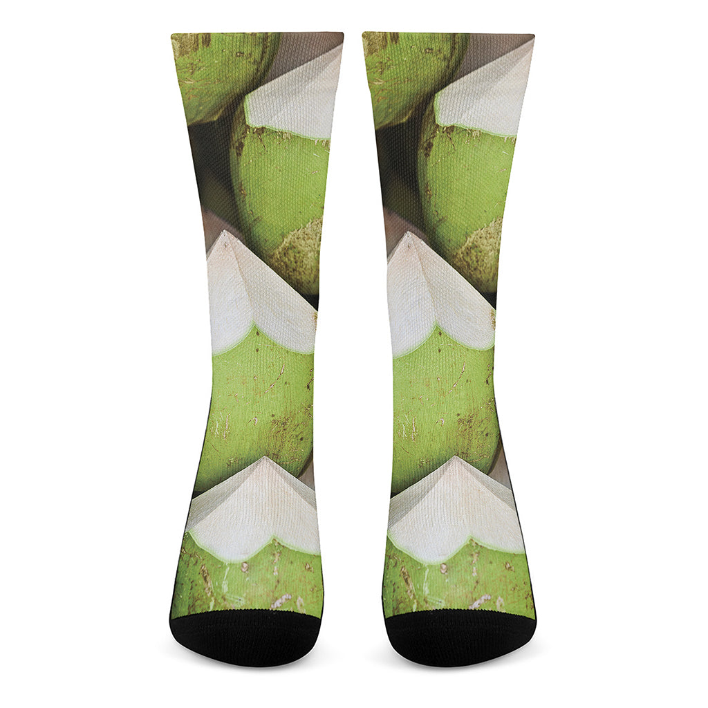 Coconut 3D Print Crew Socks