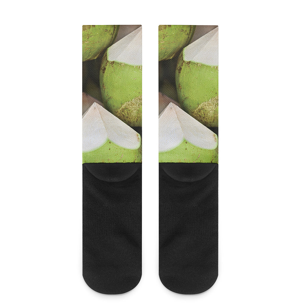 Coconut 3D Print Crew Socks