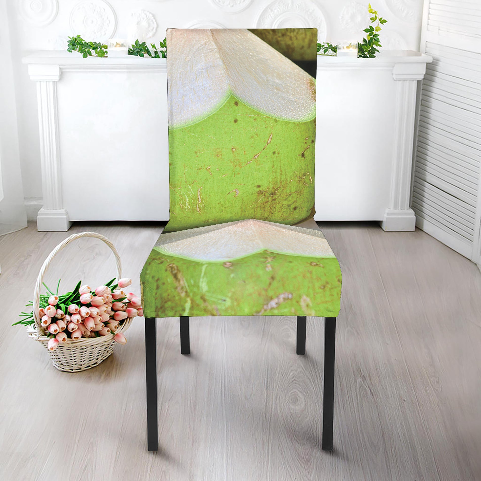 Coconut 3D Print Dining Chair Slipcover