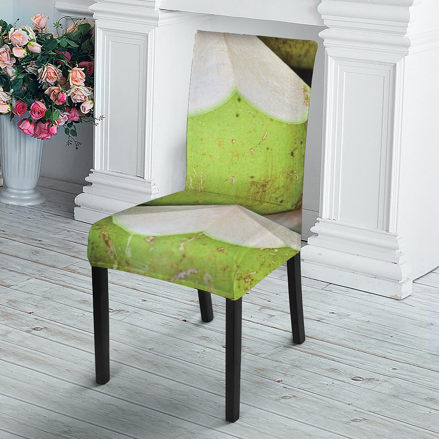 Coconut 3D Print Dining Chair Slipcover