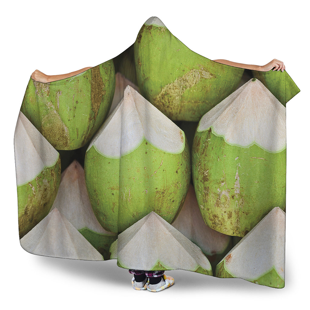 Coconut 3D Print Hooded Blanket
