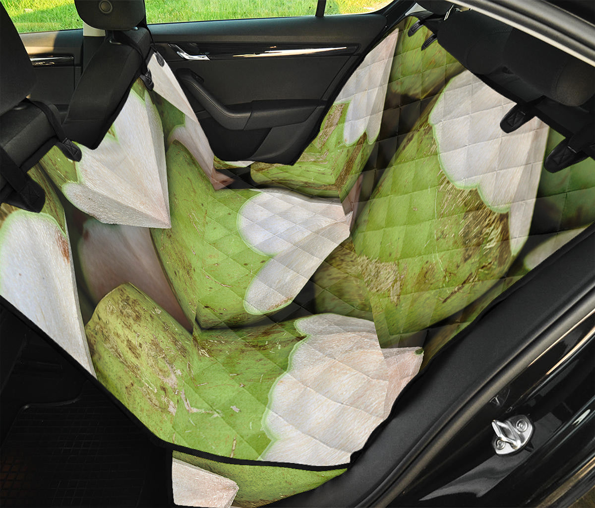 Coconut 3D Print Pet Car Back Seat Cover