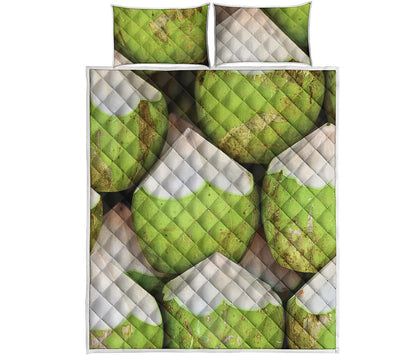 Coconut 3D Print Quilt Bed Set