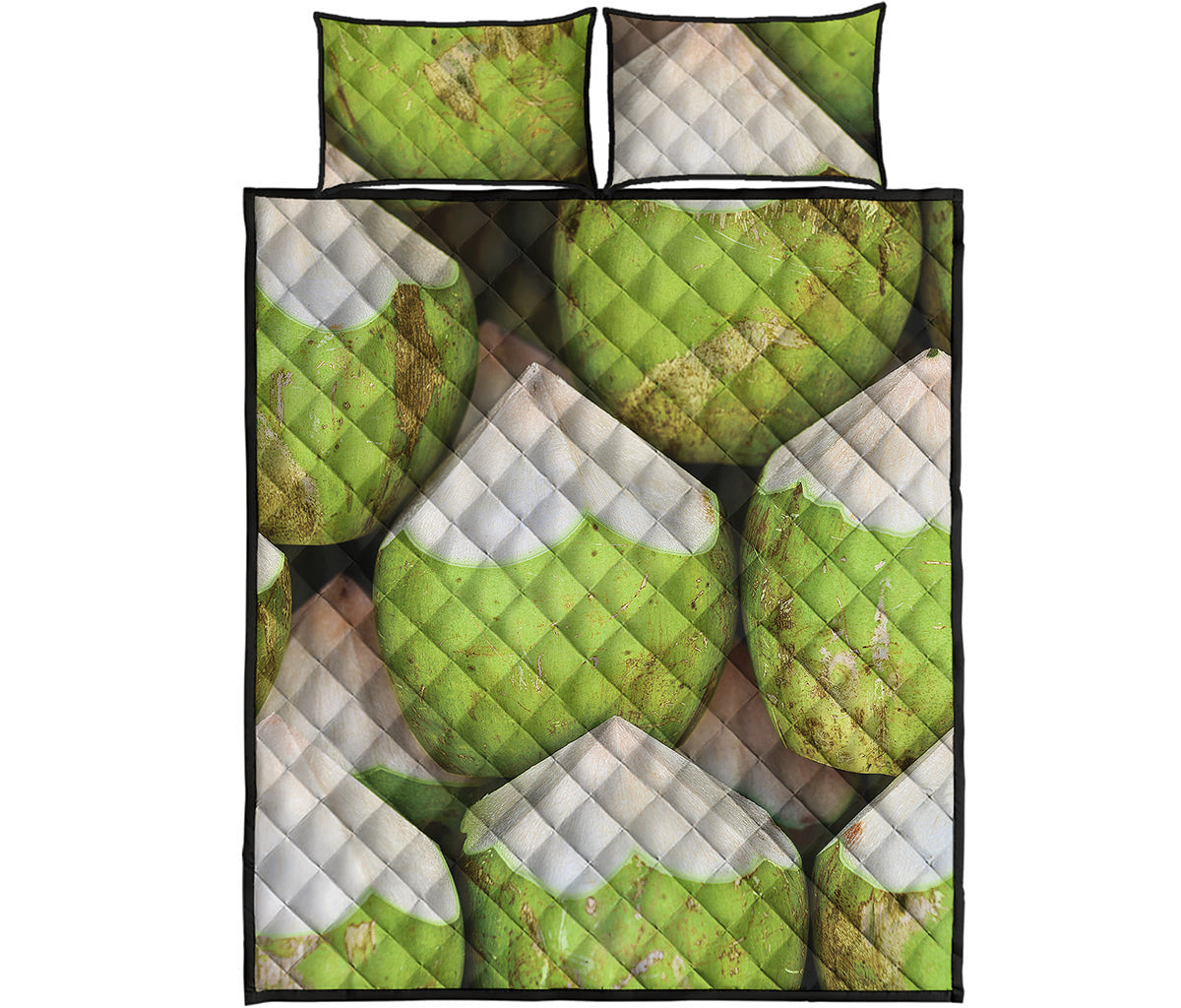 Coconut 3D Print Quilt Bed Set