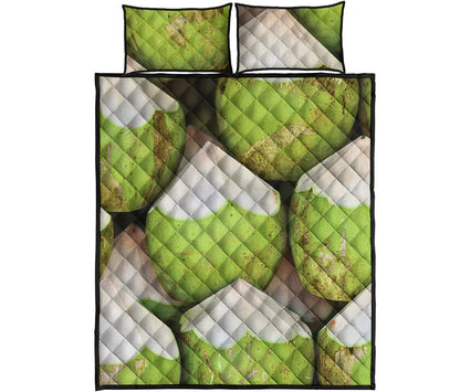 Coconut 3D Print Quilt Bed Set