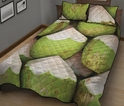 Coconut 3D Print Quilt Bed Set
