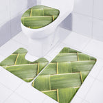 Coconut Leaf Print 3 Piece Bath Mat Set