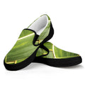 Coconut Leaf Print Black Slip On Sneakers