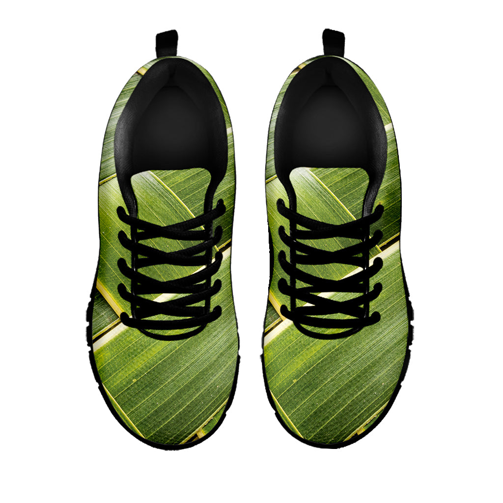 Coconut Leaf Print Black Sneakers
