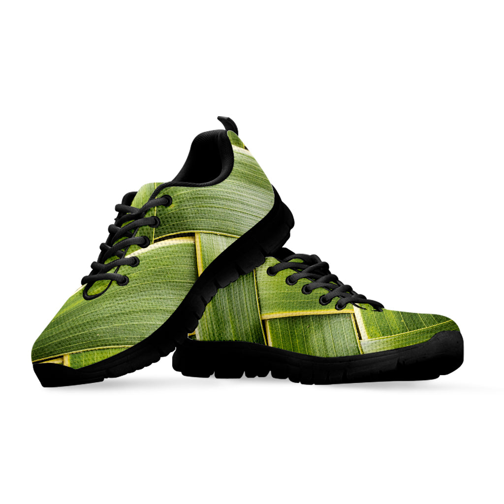 Coconut Leaf Print Black Sneakers
