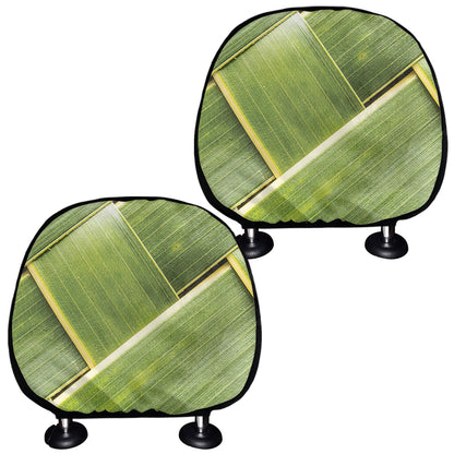 Coconut Leaf Print Car Headrest Covers