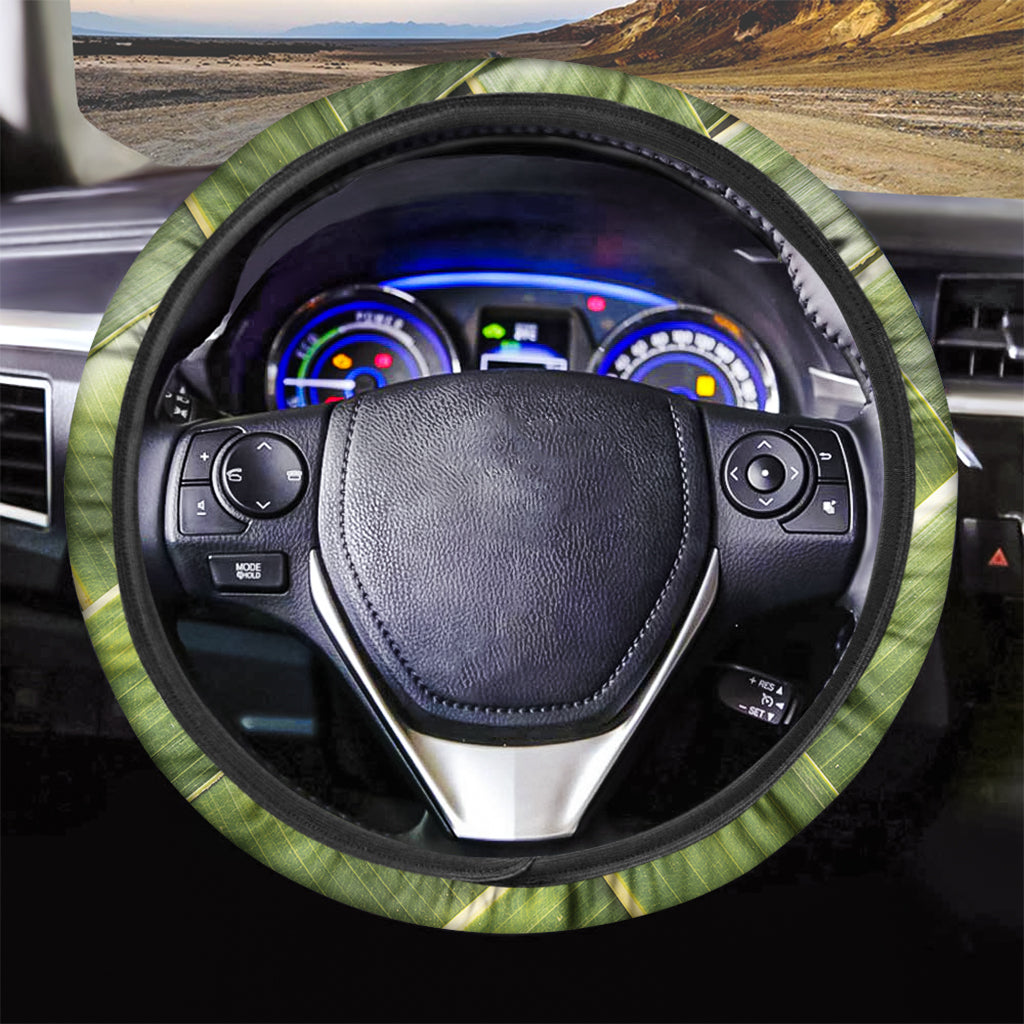 Coconut Leaf Print Car Steering Wheel Cover
