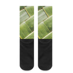 Coconut Leaf Print Crew Socks