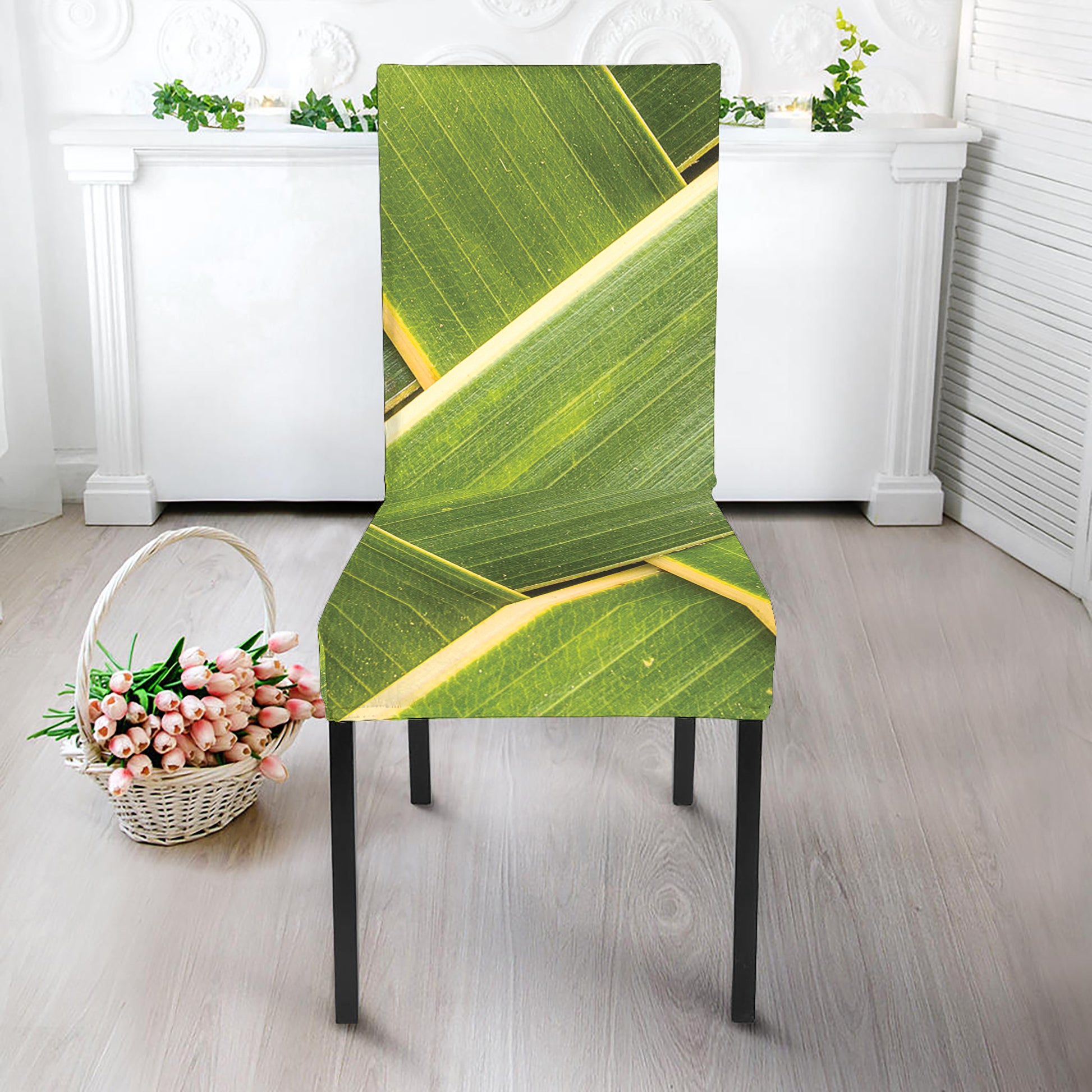 Coconut Leaf Print Dining Chair Slipcover