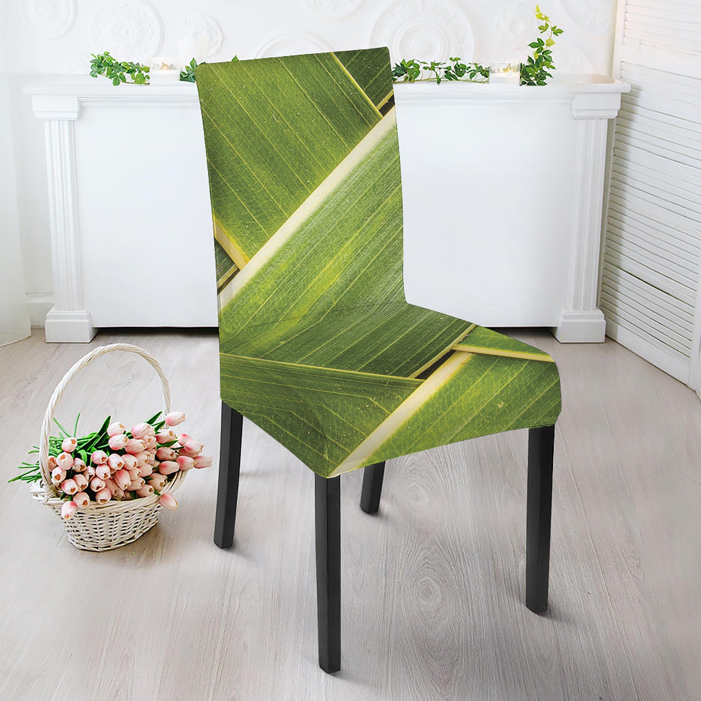 Coconut Leaf Print Dining Chair Slipcover