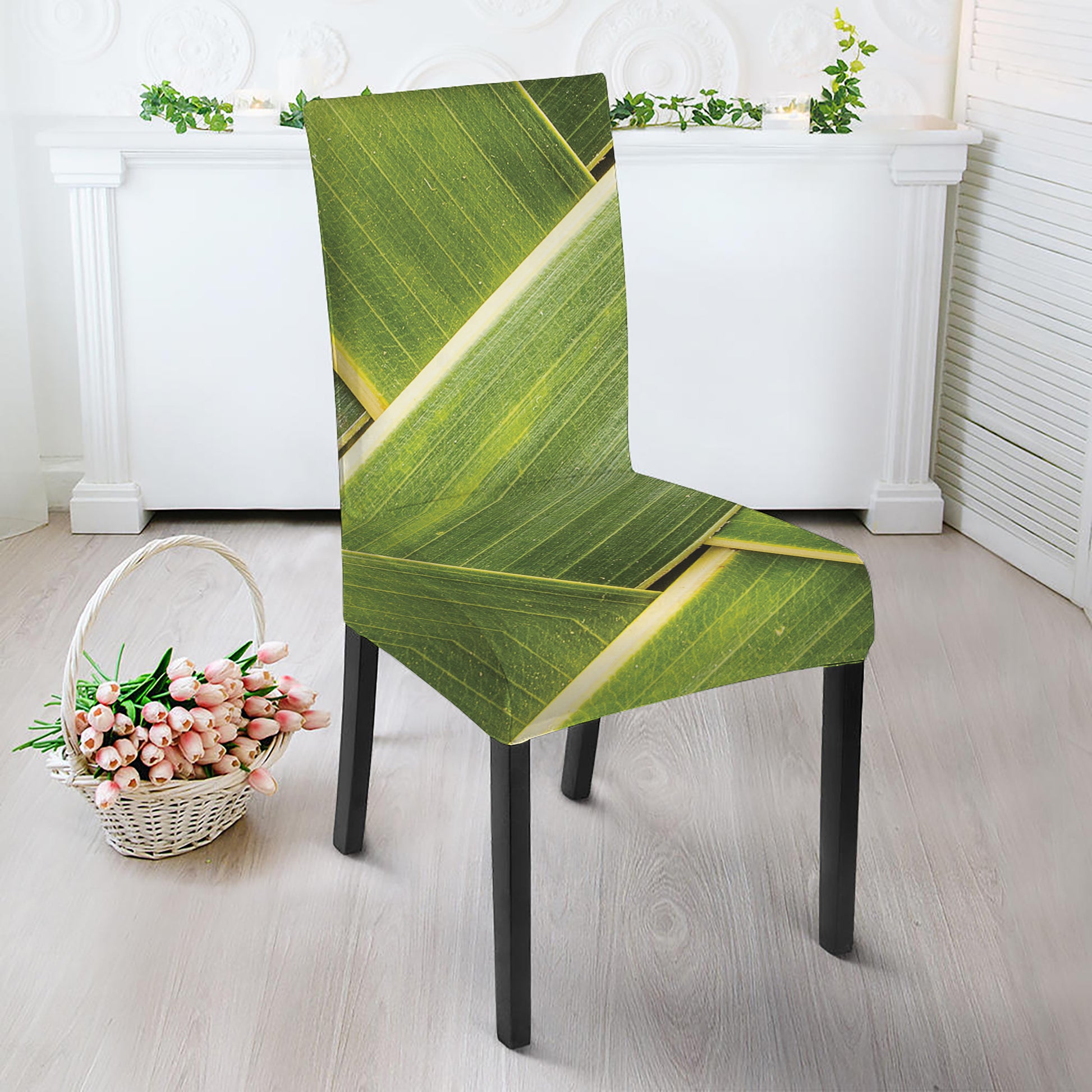 Coconut Leaf Print Dining Chair Slipcover