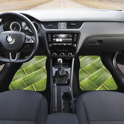 Coconut Leaf Print Front and Back Car Floor Mats