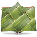 Coconut Leaf Print Hooded Blanket