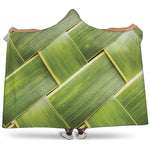 Coconut Leaf Print Hooded Blanket