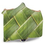 Coconut Leaf Print Hooded Blanket