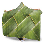 Coconut Leaf Print Hooded Blanket