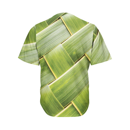 Coconut Leaf Print Men's Baseball Jersey