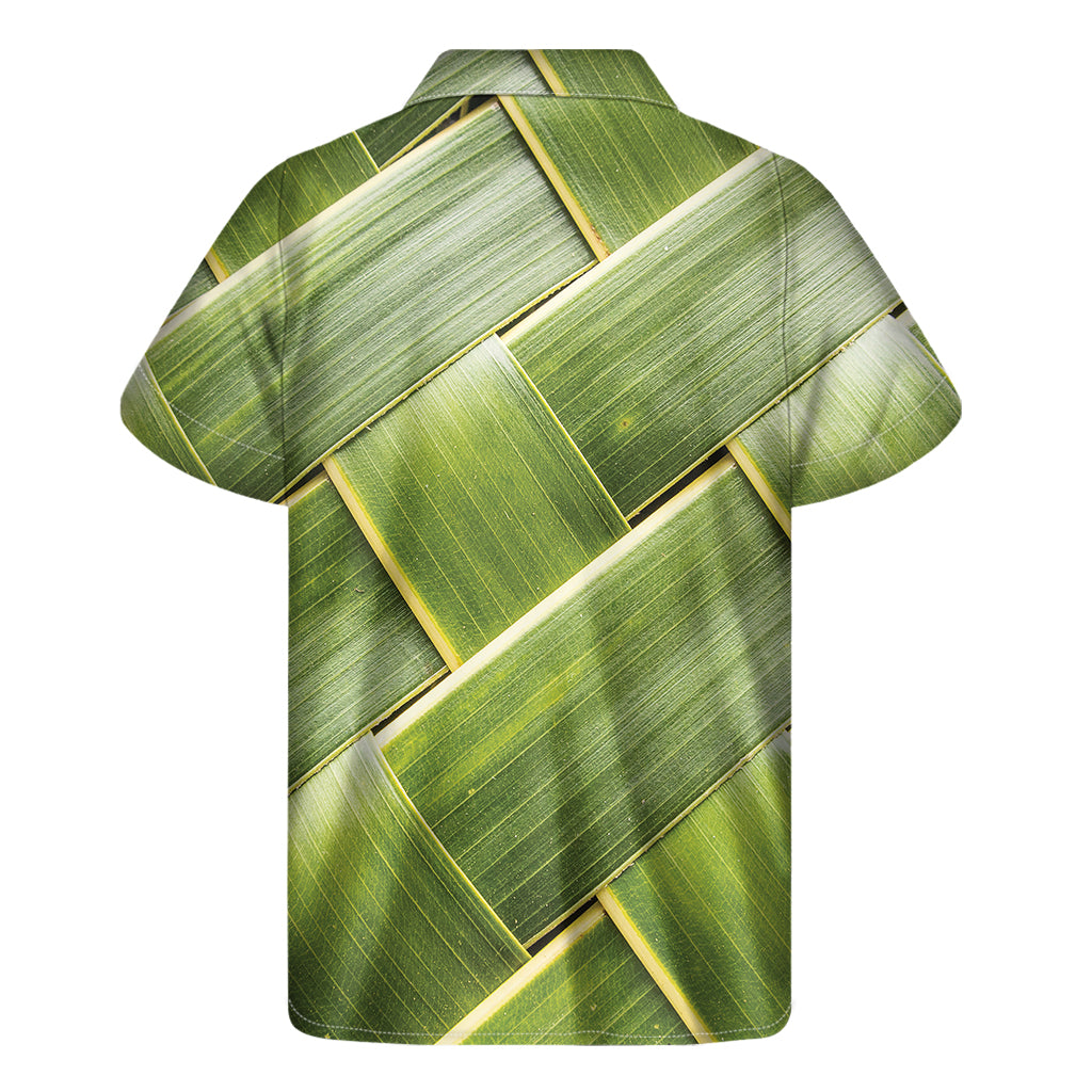 Coconut Leaf Print Men's Short Sleeve Shirt