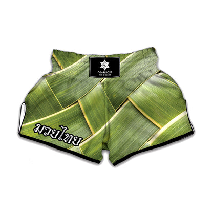 Coconut Leaf Print Muay Thai Boxing Shorts