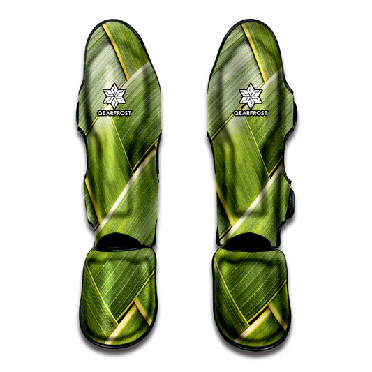 Coconut Leaf Print Muay Thai Shin Guard
