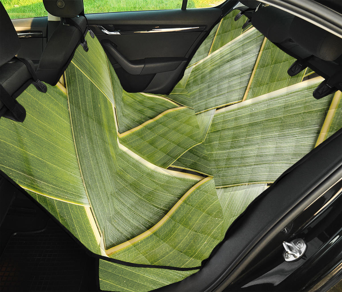 Coconut Leaf Print Pet Car Back Seat Cover