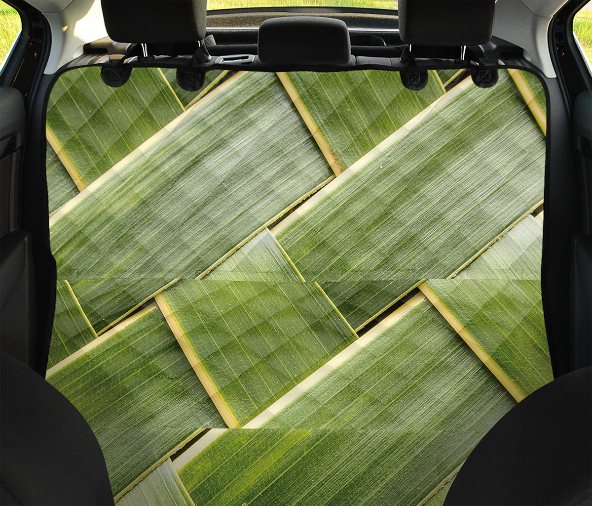 Coconut Leaf Print Pet Car Back Seat Cover