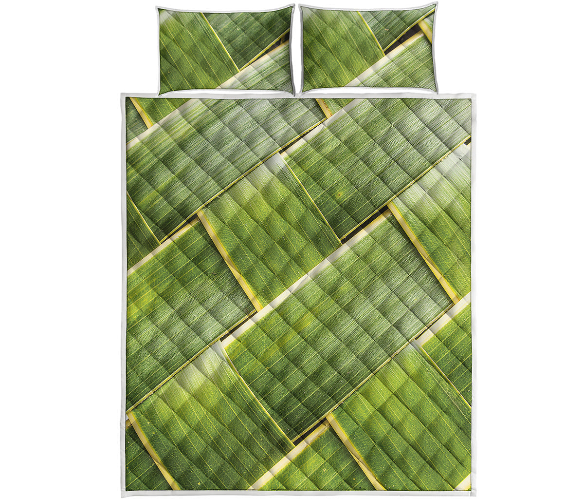 Coconut Leaf Print Quilt Bed Set