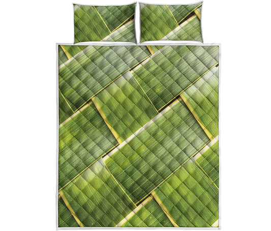 Coconut Leaf Print Quilt Bed Set
