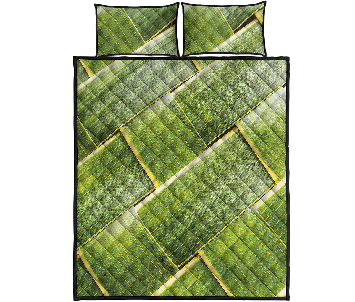 Coconut Leaf Print Quilt Bed Set