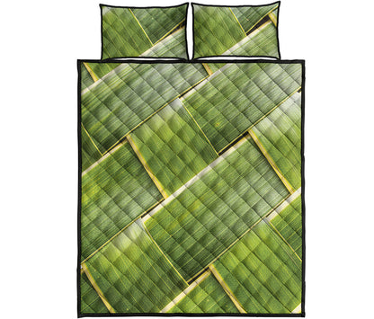 Coconut Leaf Print Quilt Bed Set