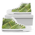 Coconut Leaf Print White High Top Sneakers