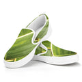 Coconut Leaf Print White Slip On Sneakers