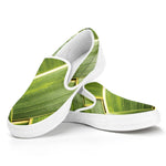 Coconut Leaf Print White Slip On Shoes